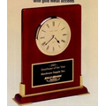 Rosewood Desktop Clock w/ Gold Metal Accents